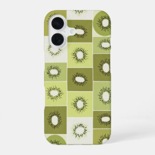 Funda Para iPhone 16 Patrón Vintage con Kiwis en Rodajas
