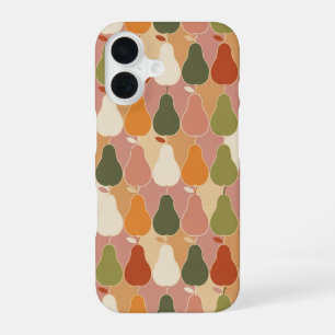 Funda Para iPhone 16 Patrón Vintage con Peras Estilizadas