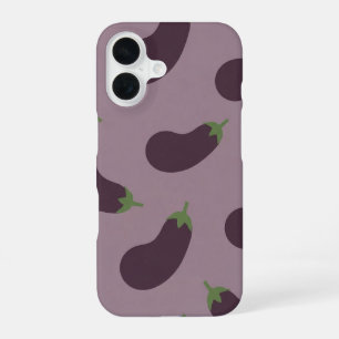 Funda Para iPhone 16 Patrón Vintage de Berenjena Entera