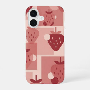 Funda Para iPhone 16 Patrón vintage minimal de fresa