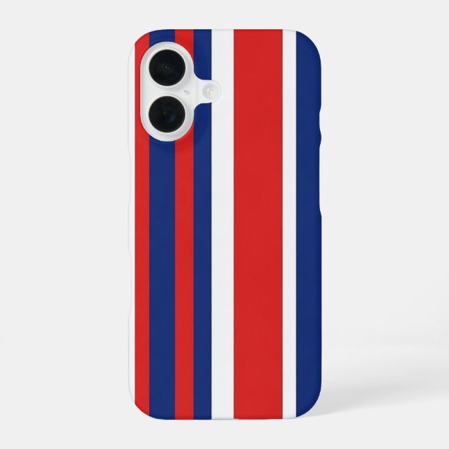Funda Para iPhone 16 Patrónico Patrón de Rayas Verticales Rojo Blanco A (Reverso )