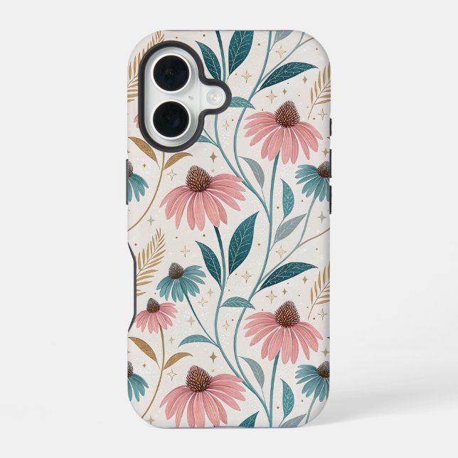 Funda Para iPhone 16 Pattern Echineceas Glitter (Reverso )