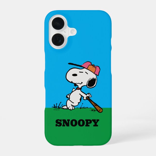 Funda Para iPhone 16 Peanuts | Snoopy al bate (Reverso )