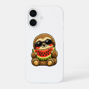 Funda Para iPhone 16 Perezoso lindo con sandía