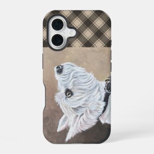 Funda Para iPhone 16 Perfil de Westie mirando hacia arriba