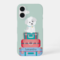 Perro Adorable Sentado en Maletas Personalizadas