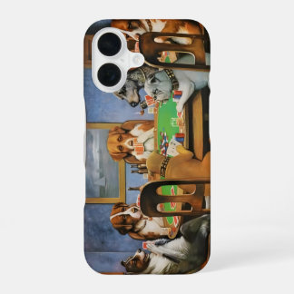 Funda Para iPhone 16 Perros jugando póquer de Cassius Marcellus Coolidg