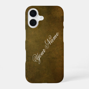 Funda Para iPhone 16 Personaliza Con Tu Nombre Rústico Brown