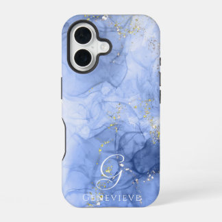 Funda Para iPhone 16 Personalizable de tinta de alcohol azul Azure Wate