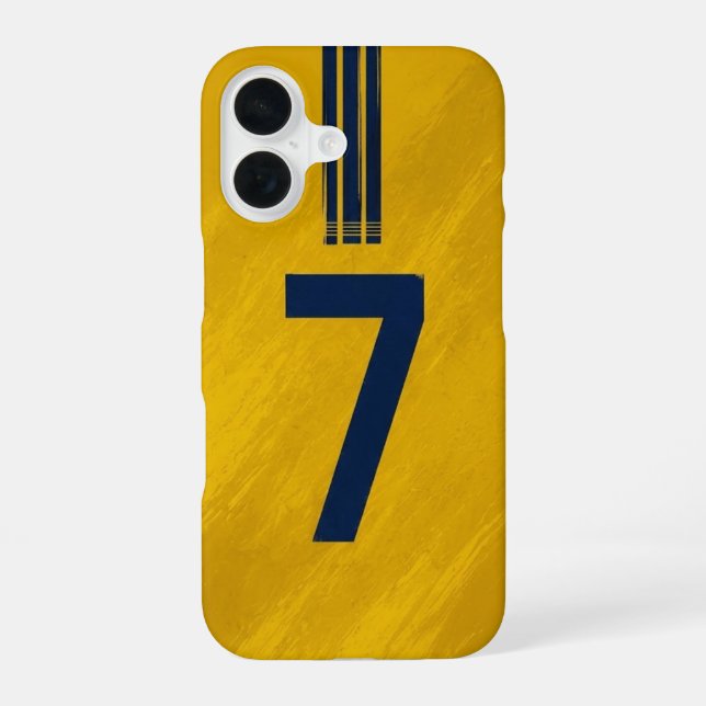 Funda para iPhone 16 personalizada en amarillo y a (Reverso )