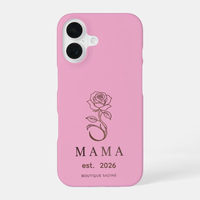 Funda para iPhone 16 Personalizada MAMA Rosa Rubor (Reverso )