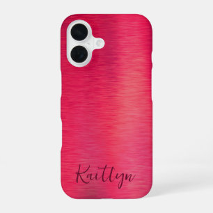 Funda Para iPhone 16 Personalizado con brillo metálico falso rosa