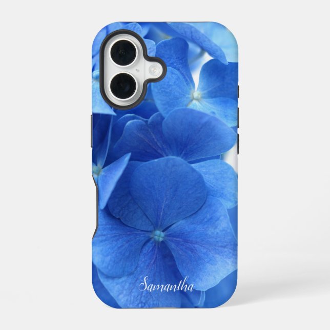 Funda Para iPhone 16 Personalizado de las flores de hidrangea azul (Reverso )