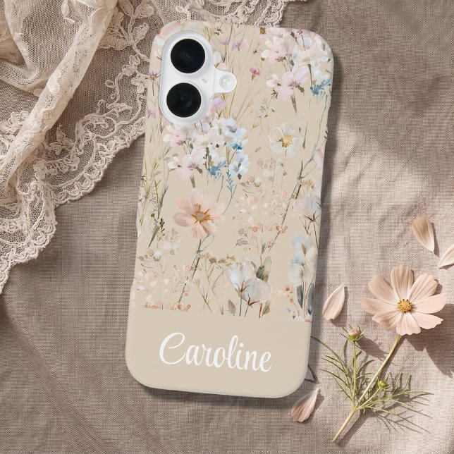 Funda Para iPhone 16 Personalizado Floral Beige  (Subido por el creador)