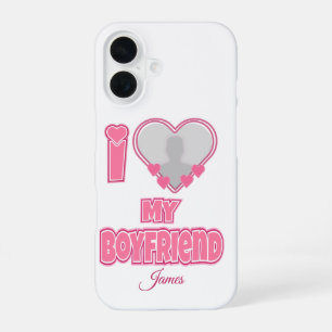 Funda Para iPhone 16 Personalizado Me Encanta Mi Novio - Añadir Foto Y 