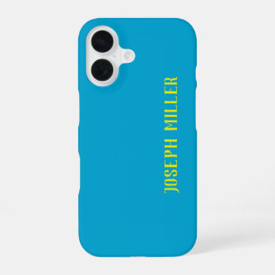 Funda Para iPhone 16 Personalizado Minimalista, Azul y Amarillo Elegant