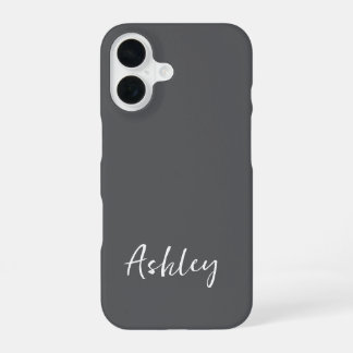 Funda Para iPhone 16 Personalizado Simple Elegante Moderno Color Negro