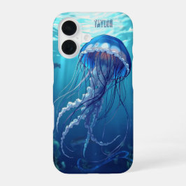 Funda Para iPhone 16 Personalized Blue Jellyfish Ocean