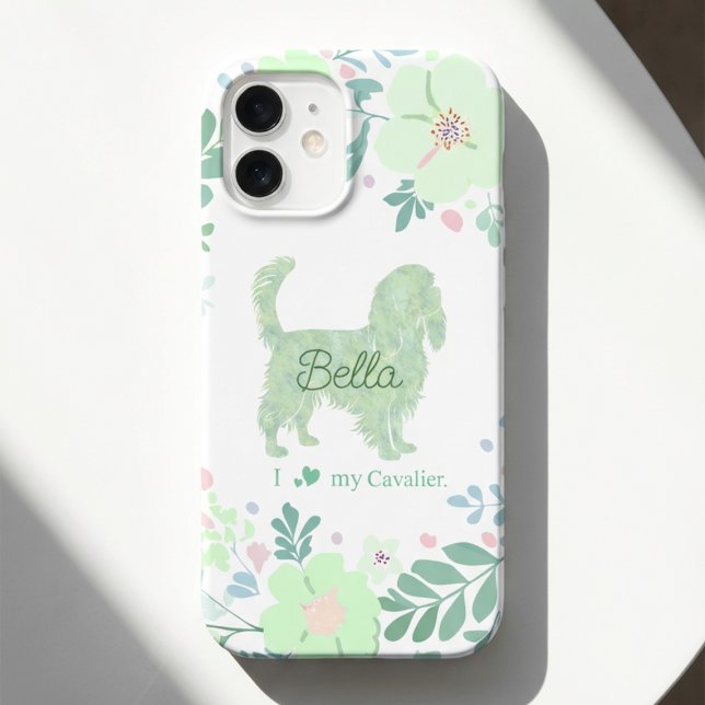 Funda Para iPhone 16 Personalized Cavalier - Mint Green Floral (Subido por el creador)