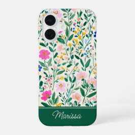 Funda Para iPhone 16 Personalized Colorful Floral Garden Phone Case