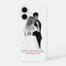 Funda Para iPhone 16 Personalized Couple Names & Year - Elegant Photo 