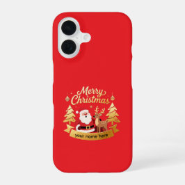 Funda Para iPhone 16 Personalized iPhone Christmas Santa Reindeer Case