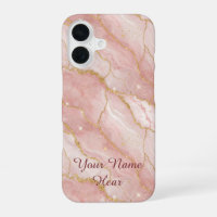 Personalized Modern Rose Quartz Marble Gold