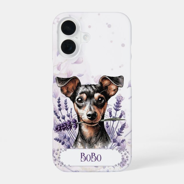 Funda Para iPhone 16 Personalized Pup Phone Case – Min Pin (Reverso )