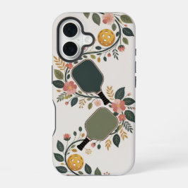 Funda Para iPhone 16 Pickleball Floral Paddle Bouquet