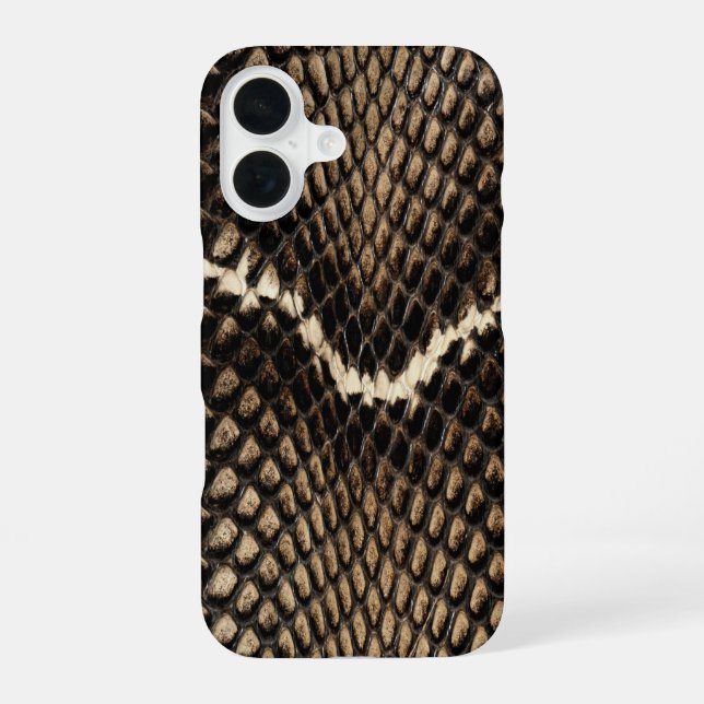 Funda Para iPhone 16 Piel de serpiente Cobra falsa (Reverso )