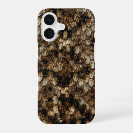 Funda Para iPhone 16 Piel de serpiente de cascabel falsa