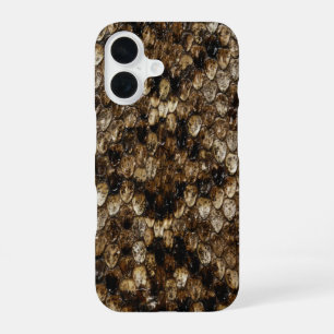 Funda Para iPhone 16 Piel de serpiente de cascabel falsa
