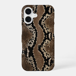 Funda Para iPhone 16 Piel de Serpiente Pitón de Roca Falsa