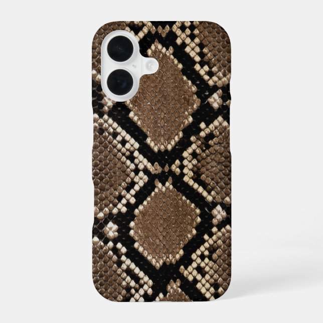 Funda Para iPhone 16 Piel de Serpiente Pitón Falsa (Reverso )