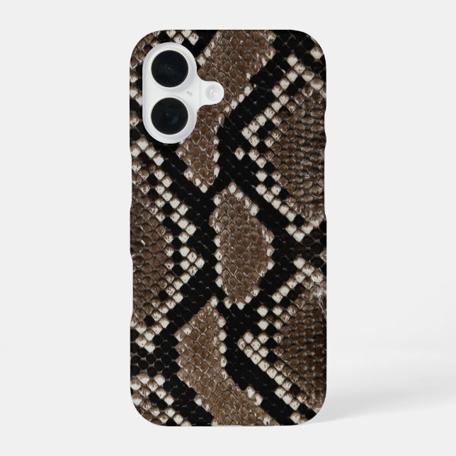 Funda Para iPhone 16 Piel de serpiente pitón reticulada falsa (Reverso )