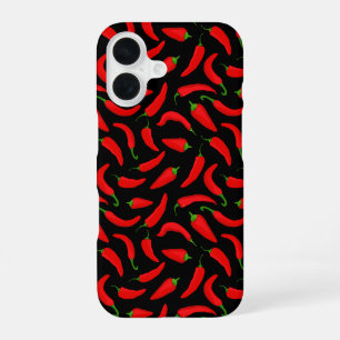 Funda Para iPhone 16 Pimientos rojos sobre negro