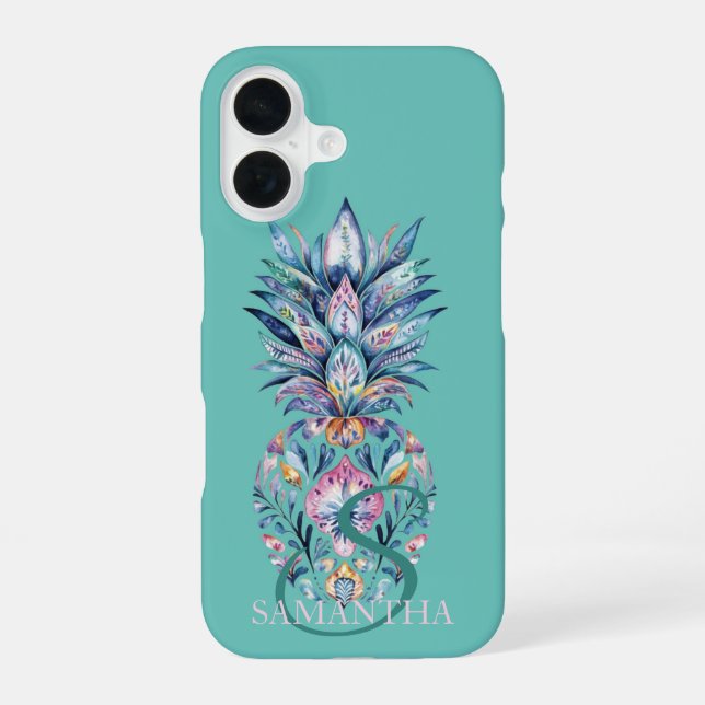Funda Para iPhone 16 Piña Mint Verde Colorida (Reverso )
