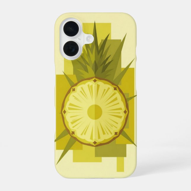 Funda Para iPhone 16 Piña Vintage en Bloque (Reverso )