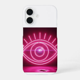 Funda Para iPhone 16 Pink Evil Eye Neon Sign Glow