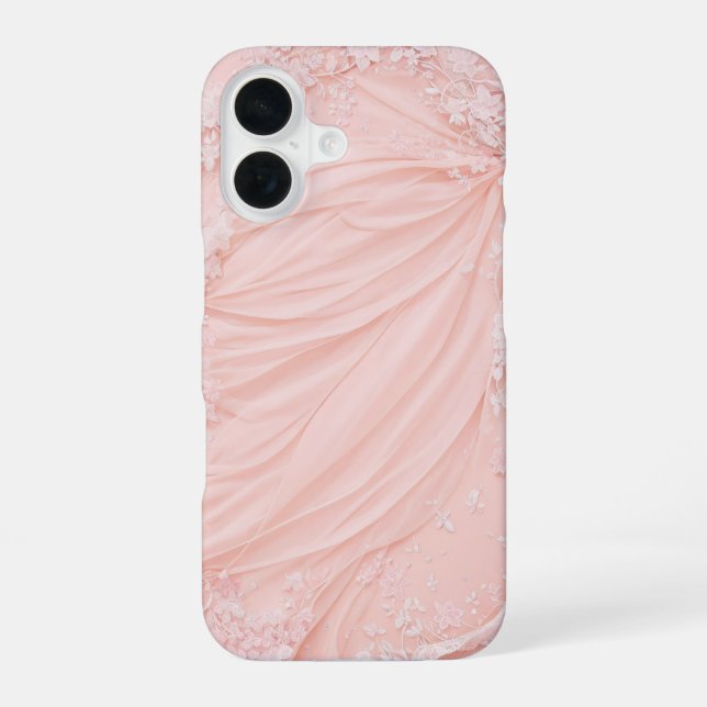 Funda Para iPhone 16 Pink Lace and Tulle Feminine Phone Case (Reverso )