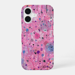 Funda Para iPhone 16 Pink Maximalist Abstract Art 