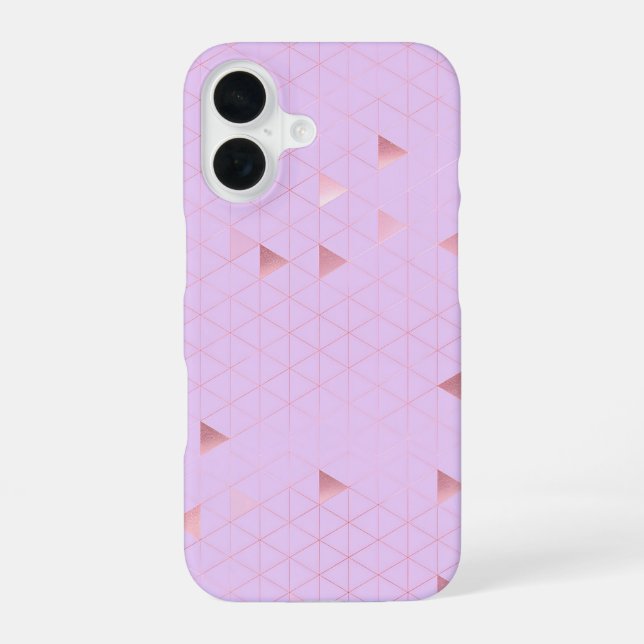Funda Para iPhone 16 Pink Triangle Geometric Pattern (Reverso )