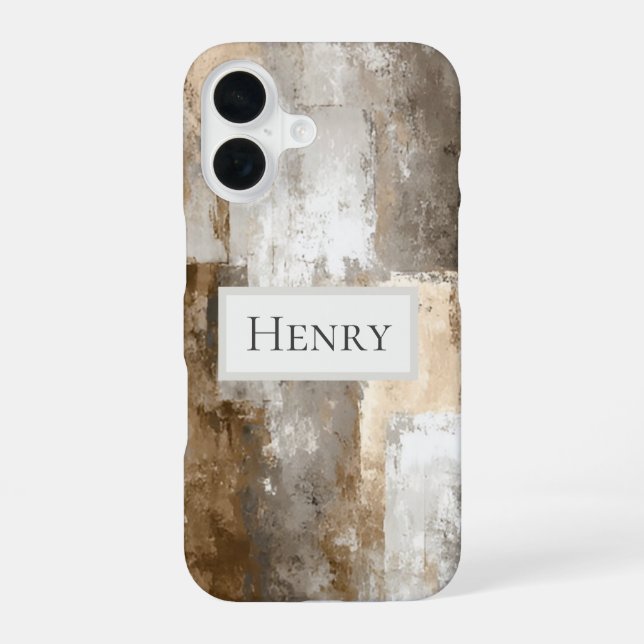 Funda Para iPhone 16 Pintura Abstracta Neutral (Reverso )