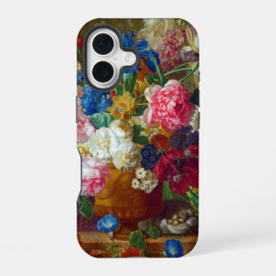 Funda Para iPhone 16 Pintura de arte con flores de época clásicas