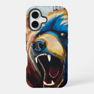 Funda Para iPhone 16 Pintura Grizzly - Arte de Vida Silvestre