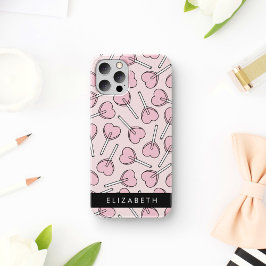Funda Para iPhone 16 Pirulís rosas, pirulís con forma de corazón, pirul
