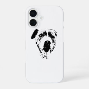 Funda Para iPhone 16 Pitbull Mix Wink, Cara Gráfica Limpia