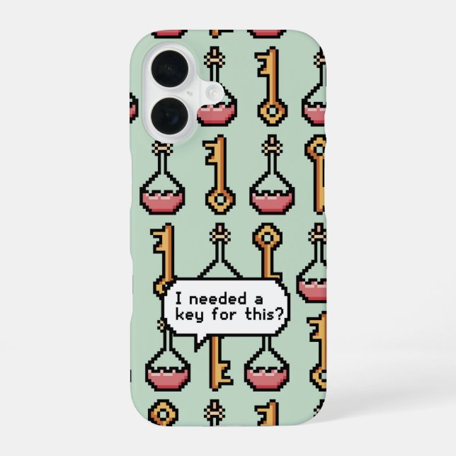 Funda Para iPhone 16 Pixel Quest – Llave y Poción (Reverso )