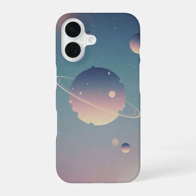 Funda Para iPhone 16 Planeta Anillado Vintage (Reverso )