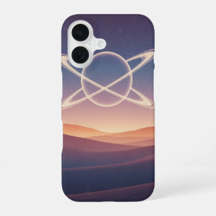 Funda Para iPhone 16 Planeta Anillado Vintage Sobre las Colinas